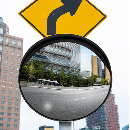 32" Outdoor Convex Safety Mirror - Black
