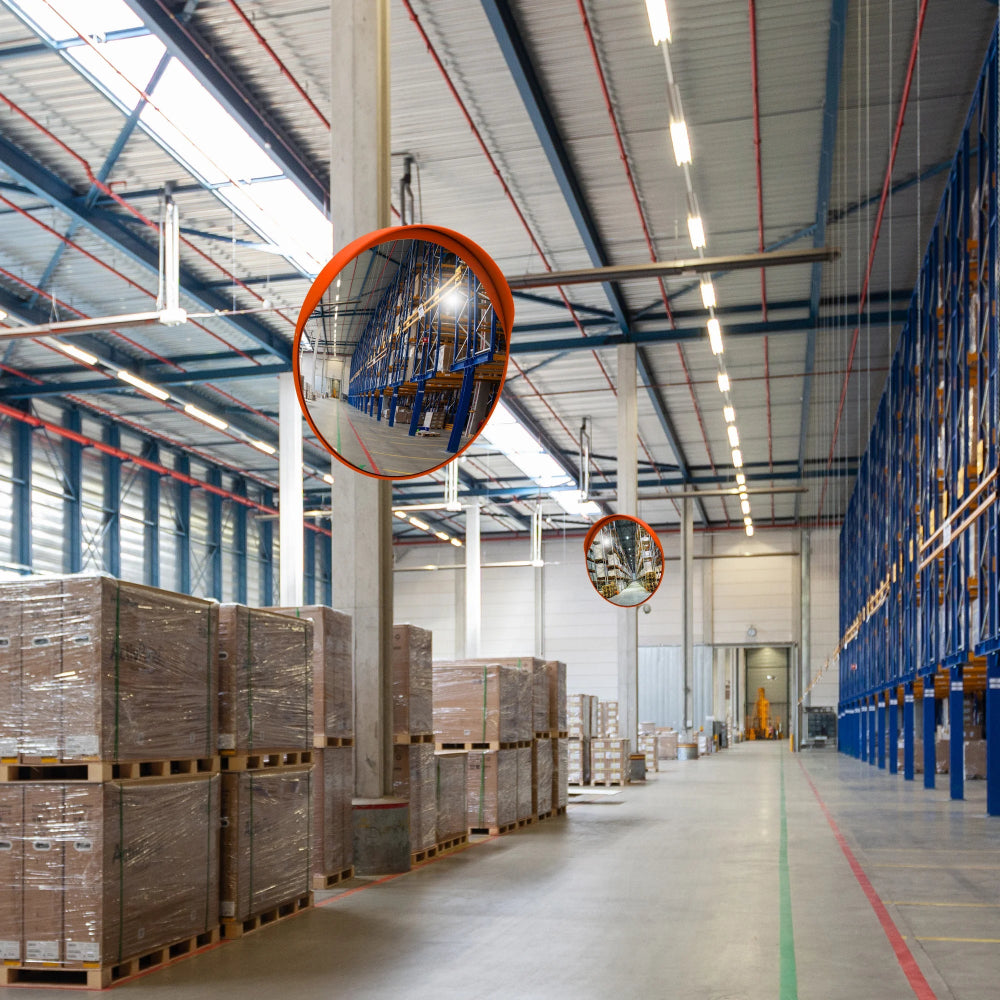 24" Outdoor Orange Convex Safety Mirror