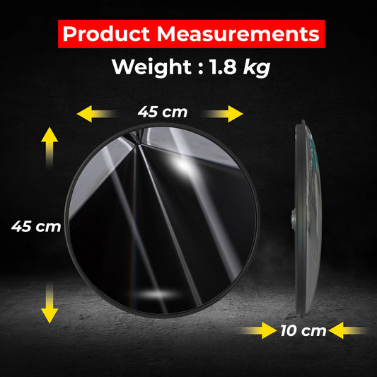 18" Indoor Black Convex Safety Mirror UK