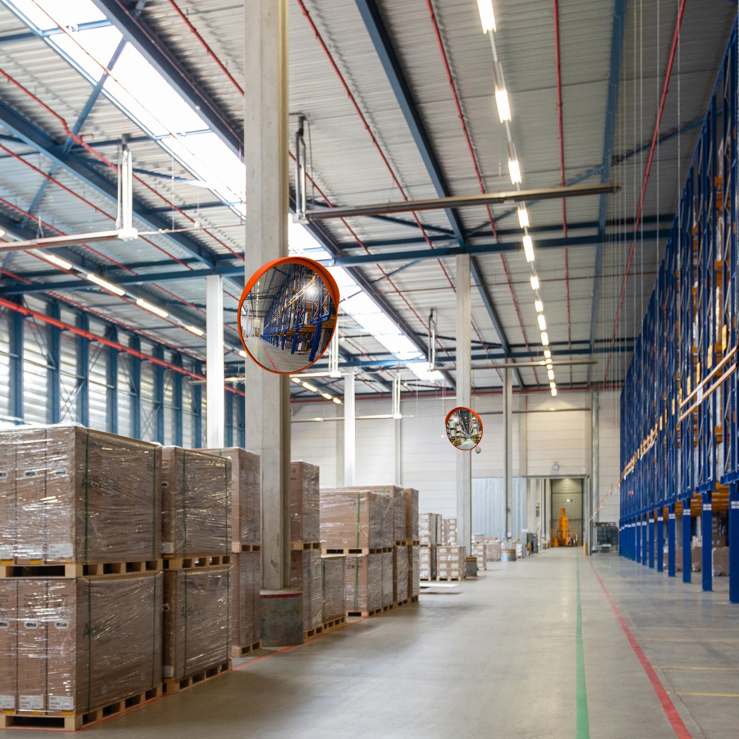 18" Outdoor Orange Convex Safety Mirror