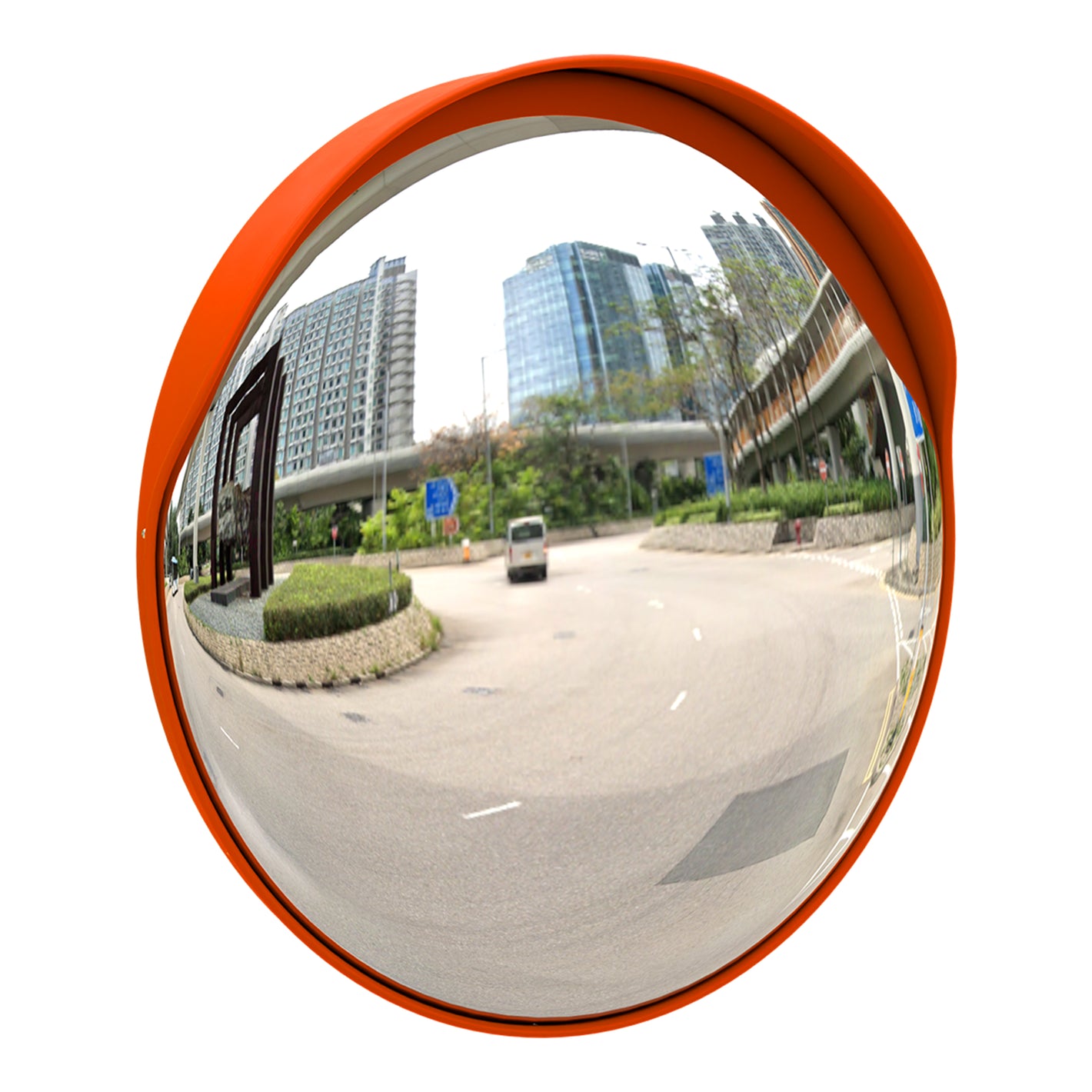 48" Outdoor Convex Safety Mirror - Orange