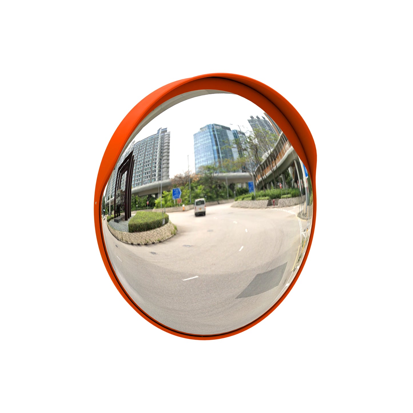 24" Outdoor Orange Convex Safety Mirror