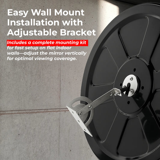 12" Indoor Convex Safety Mirror - Black