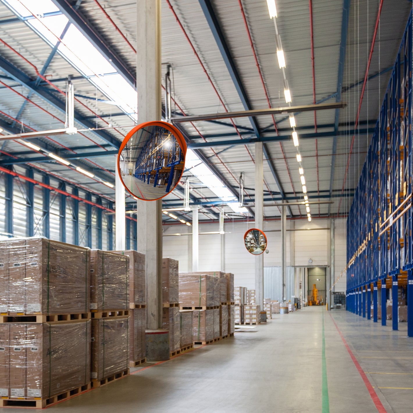 48" Outdoor Orange Convex Safety Mirror