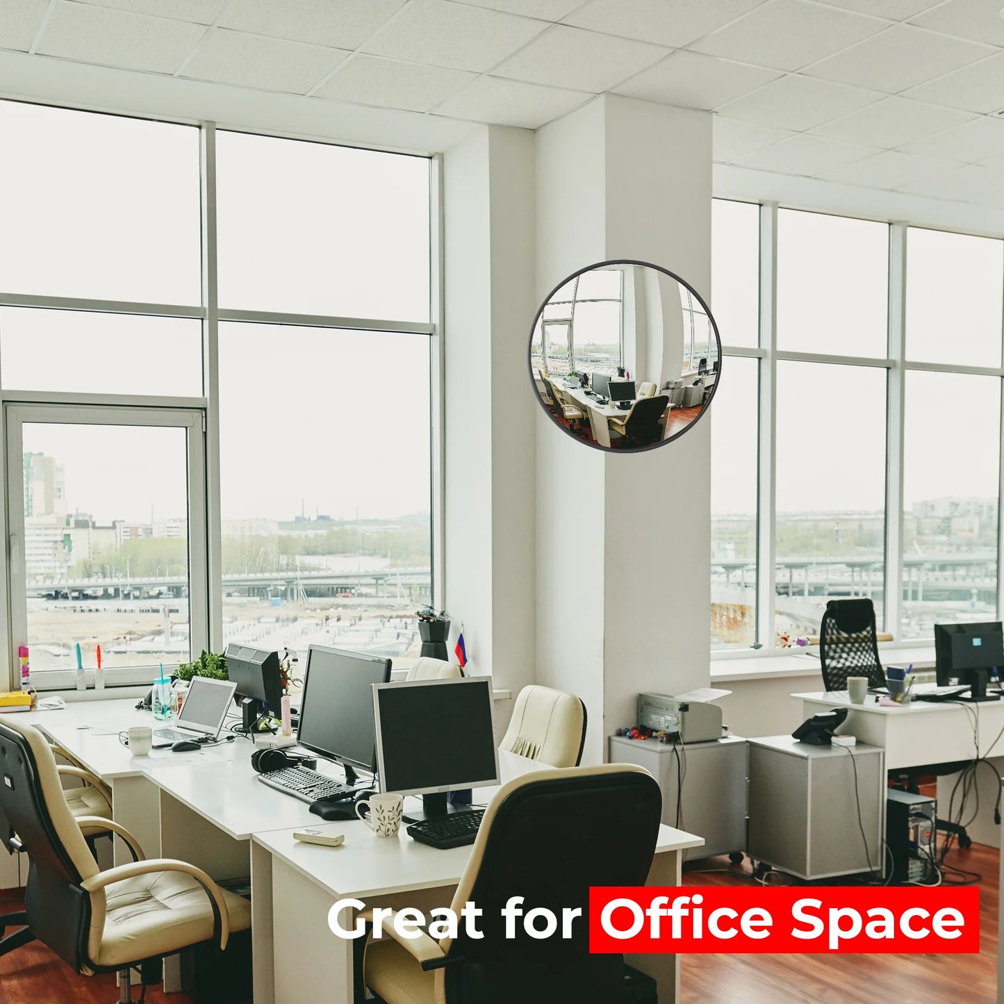 12" Indoor Black Convex Safety Mirror