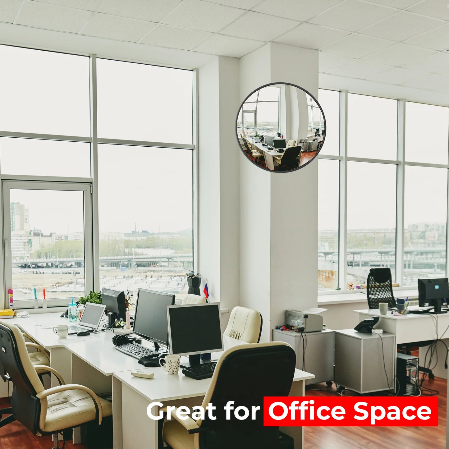 18" Indoor Black Convex Safety Mirror