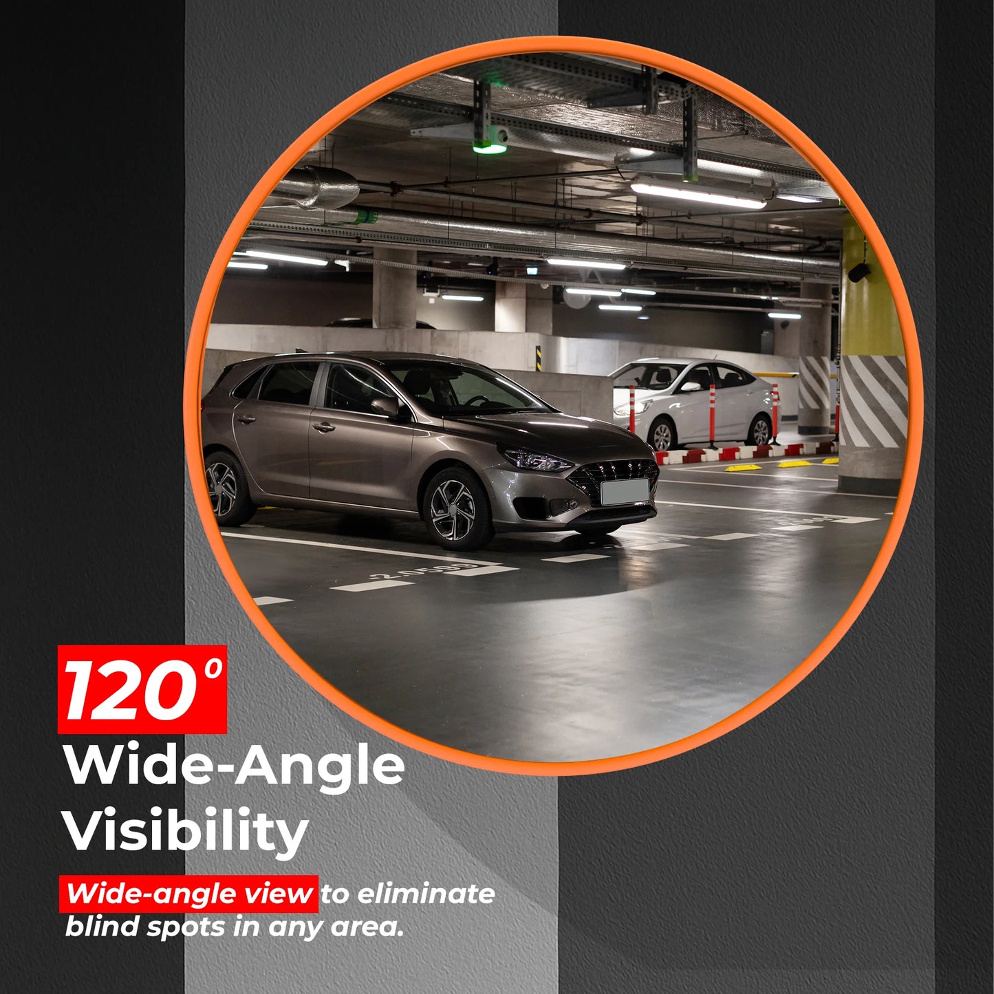 12" Orange - Indoor Convex Safety Mirror UK