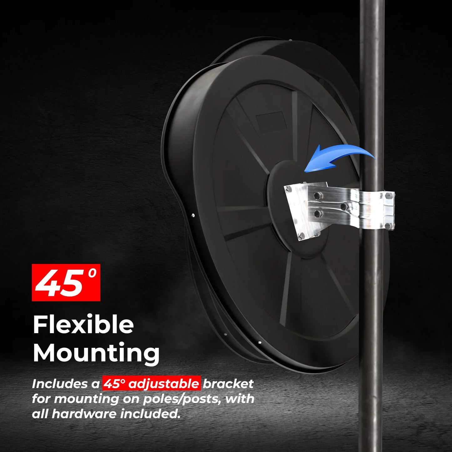 18" Outdoor Convex Safety Mirror - Black