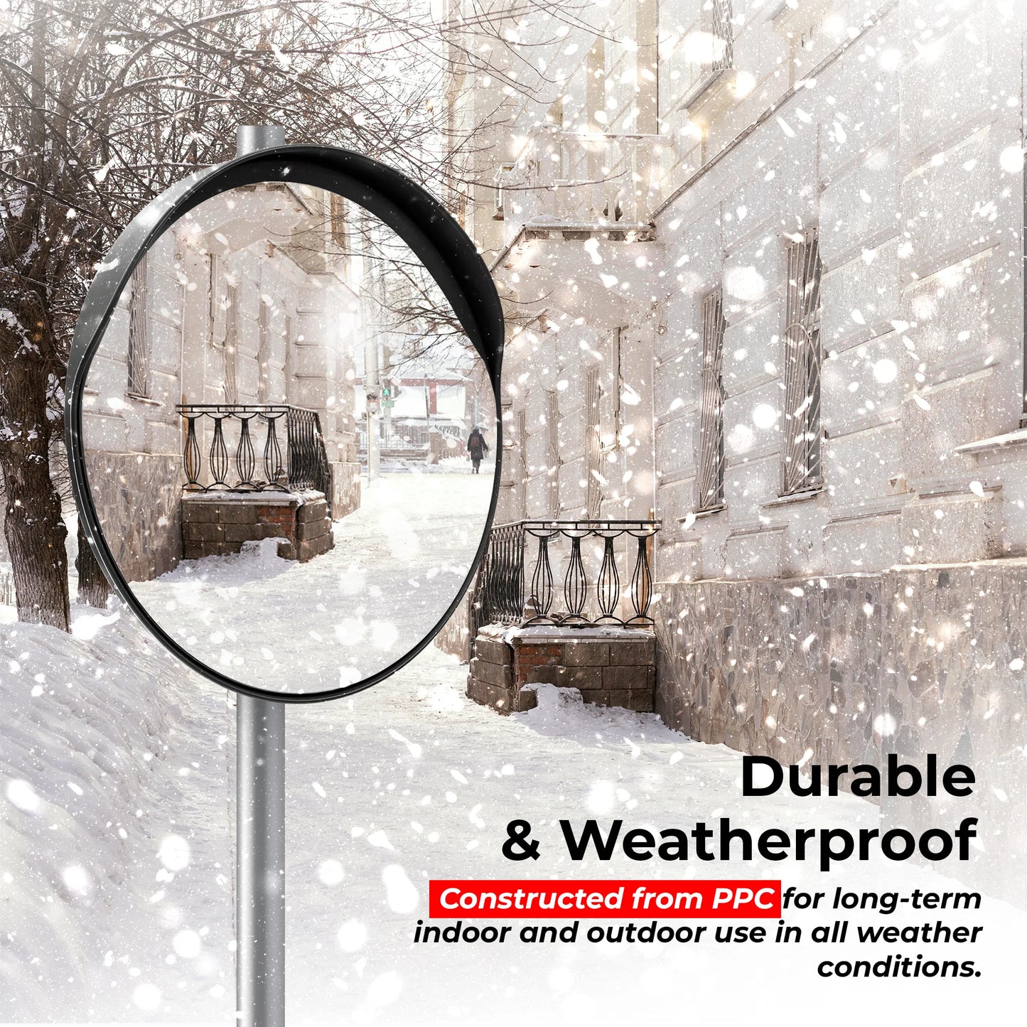 18" Outdoor Convex Safety Mirror - Black